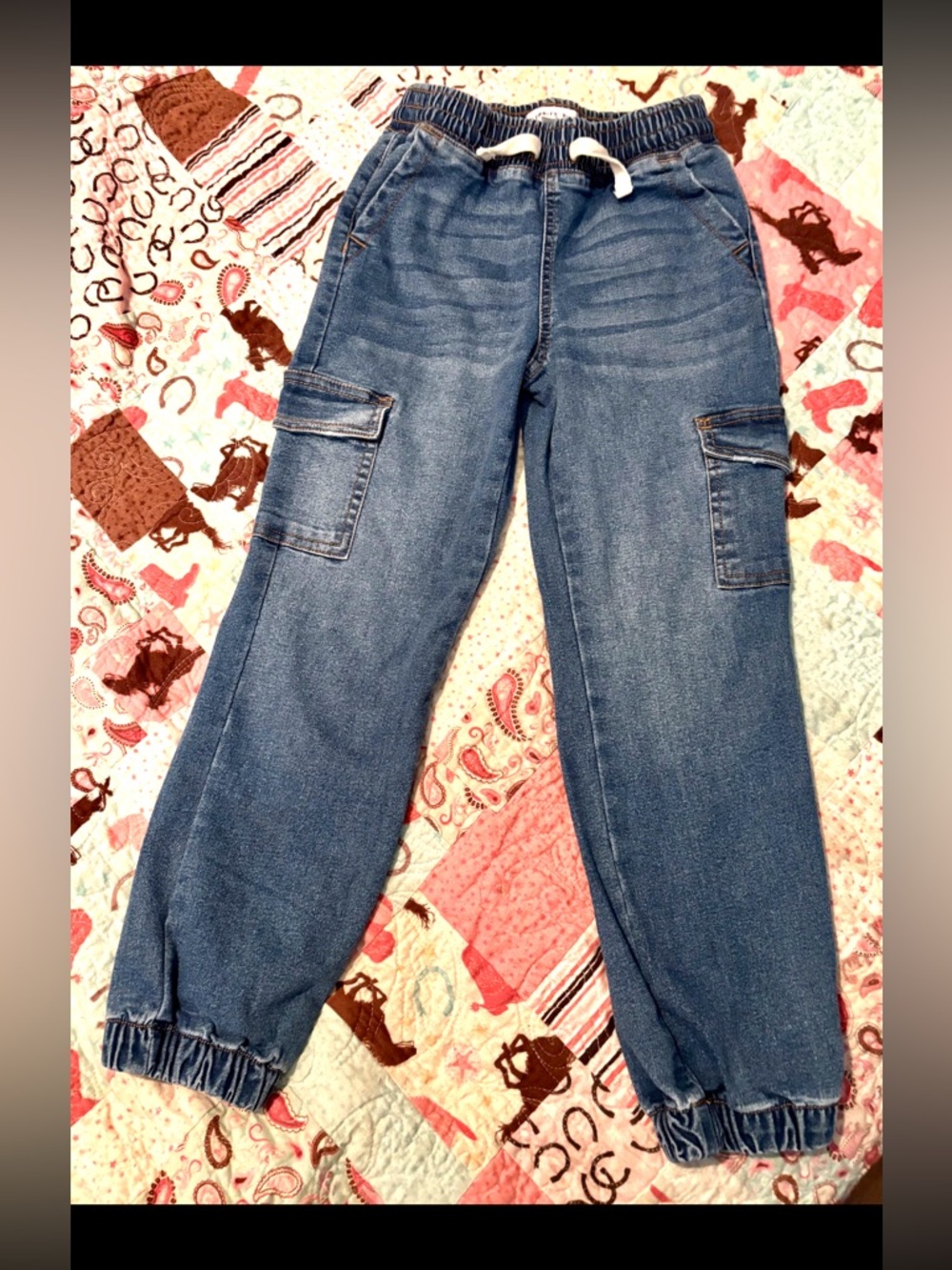 Kids Blue Denim Joggers